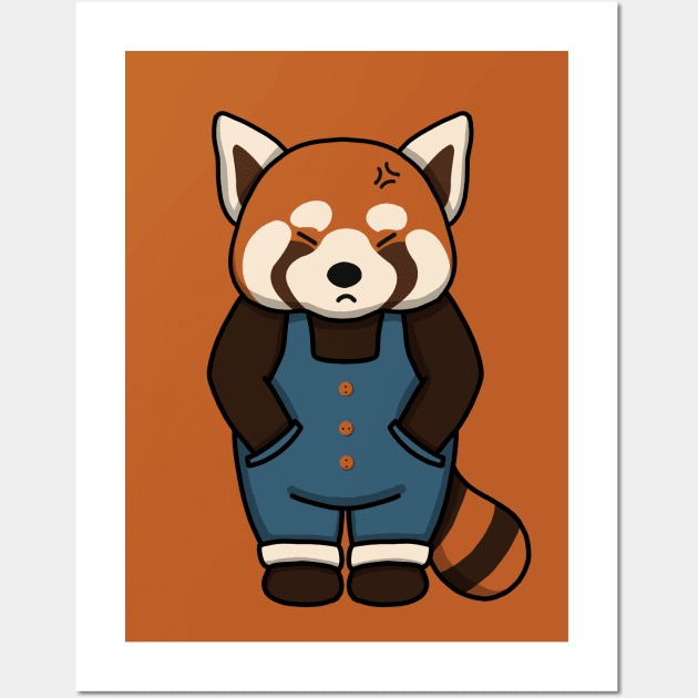 Cute Angry Red Panda Wall Art by Luna Illustration